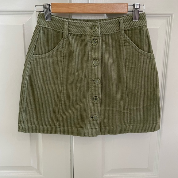 Sage Green Corduroy Mini Skirt Forever21 - Picture 2 of 3